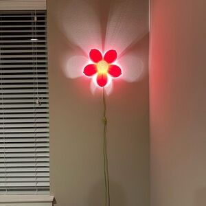 Pink Flower Wall Light